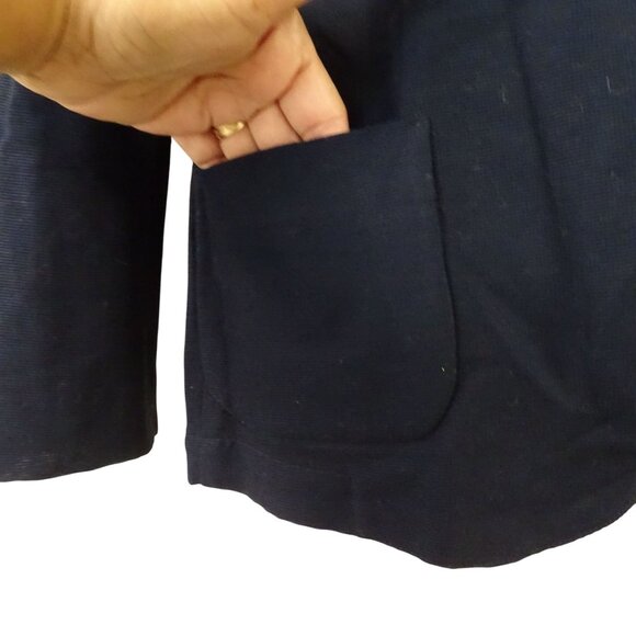 Ferrari Logo Patch Navy Blue Blazer Jacket Women Size 42 S Cotton Made in Italy - Picture 3 of 13